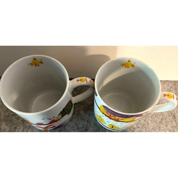 2 Adorable Chicken Themed Fun Mugs  #1825 - Picture 3 of 8